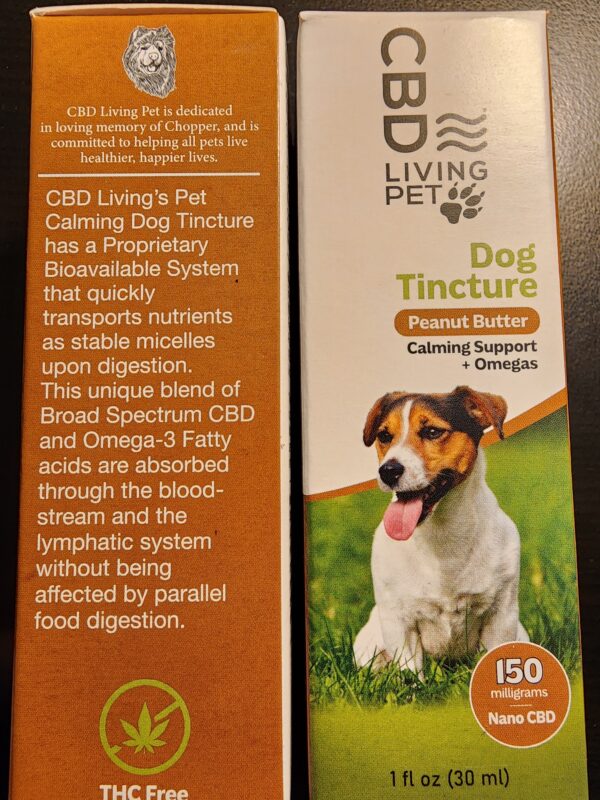 150mg Dog Tincture Drops (Peanut Butter flavor)