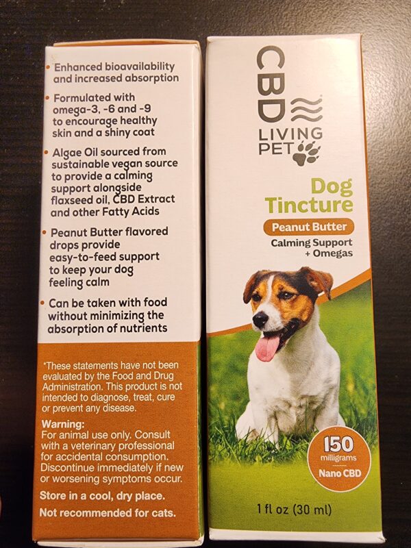 150mg Dog Tincture Drops (Peanut Butter flavor) - Image 2