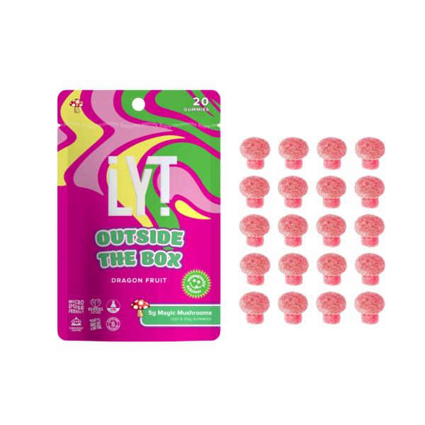 20 count bag of .25g Dragon Fruit LYT Micro-dose Gummies (5 grams total)(2 bags for $80)