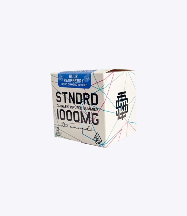 (NEW) Stndrd Liquid Diamond 1000mg Blue Raz Indica Gummy Box