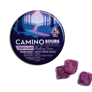 Camino Deep Sleep Sour Gummies (Blackberry Dream) 100mg THC, 100mg CBD, 100mg CBN