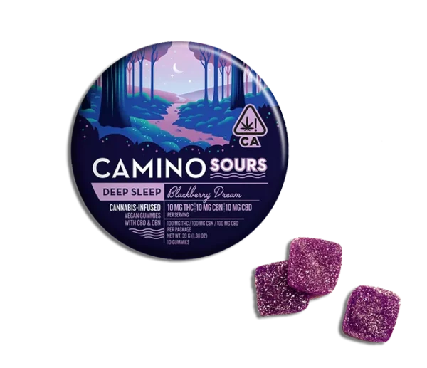 Camino Deep Sleep Sour Gummies (Blackberry Dream) 100mg THC, 100mg CBD, 100mg CBN