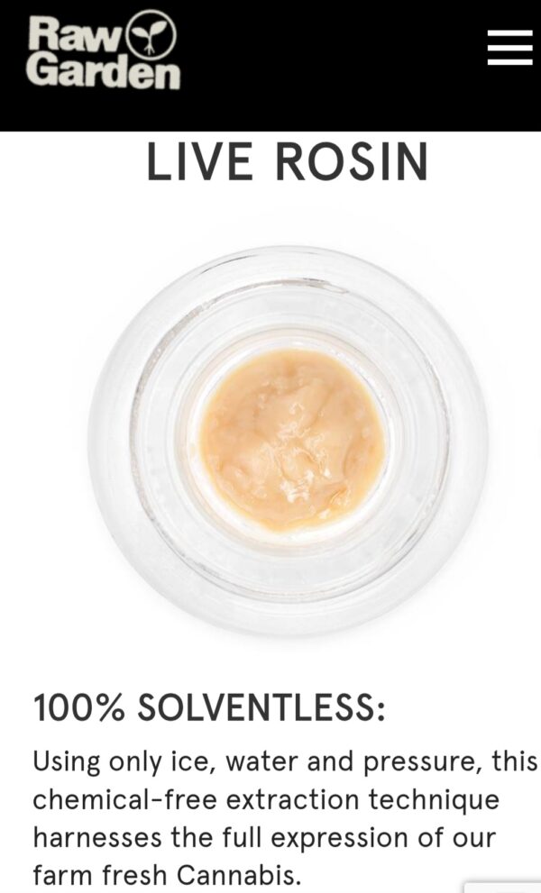 1g Raw Garden Grapes & Cream Live Rosin (indica)