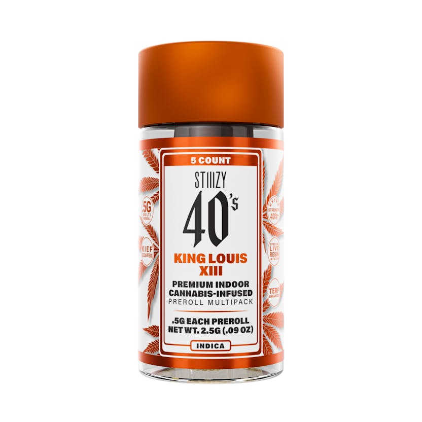 - King Louis XIII - Stiiizy Indica .5g infused preroll 5 pack