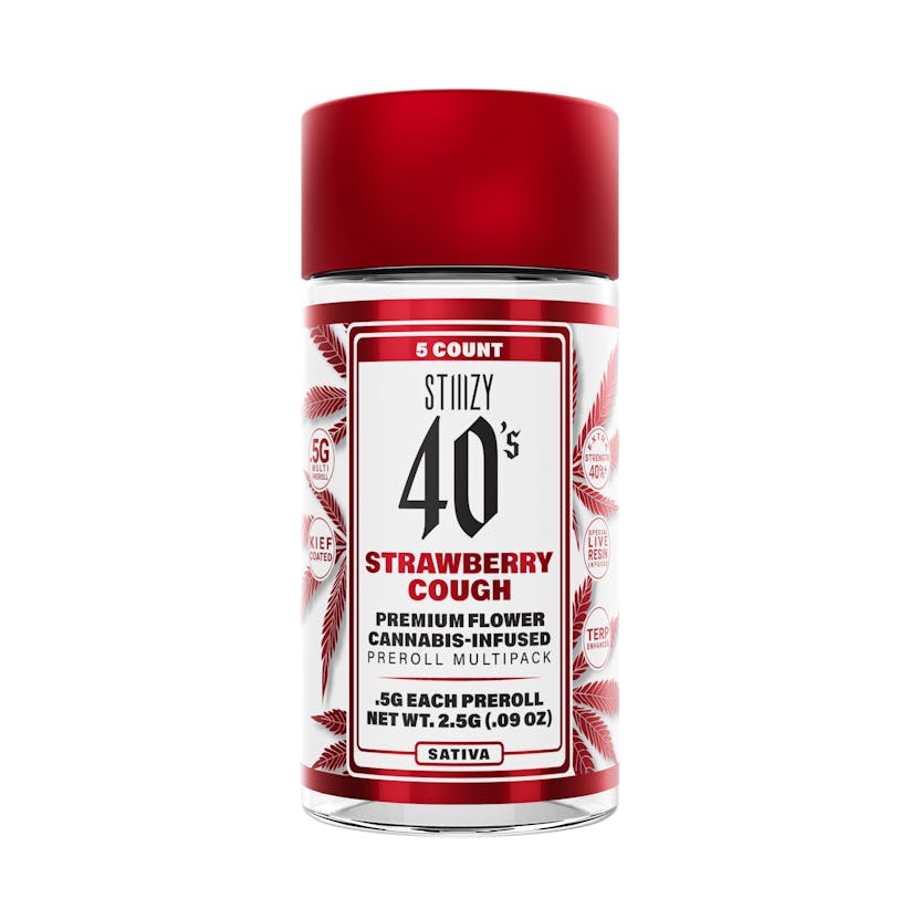 - Strawberry Cough - Stiiizy Sativa .5g infused preroll 5 pack