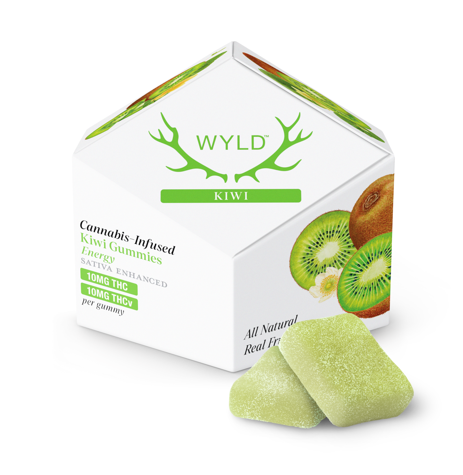 Wyld Energy Gummies (Kiwi) 100mg THC, 100mg THC-V
