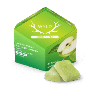WYLD | Sour Apple Sativa Enhanced Gummies | 100mg | 10ct | 10mg/ea
