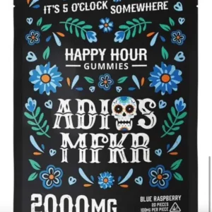 Blue Raz Indica - 2000mg Happy Hour Gummies (100mg each gummy)