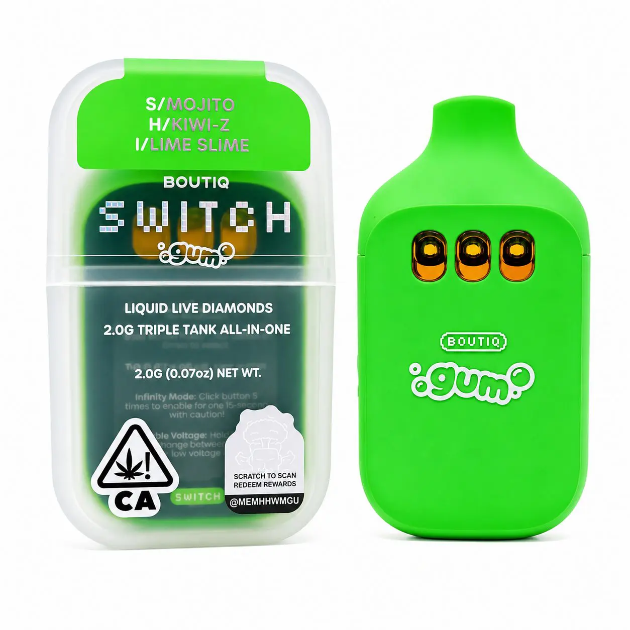 – Mojito x Kiwi-Z x Lime Slime – New 2g Boutiq Switch V5 3 Flavor Disposable(S x H x I)